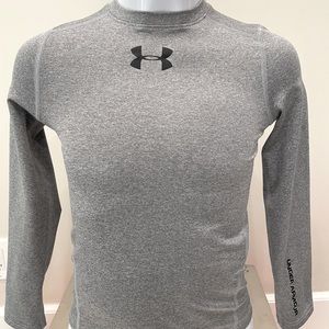 Boys Under Armour Cold Gear Fitted Longsleeve Gray